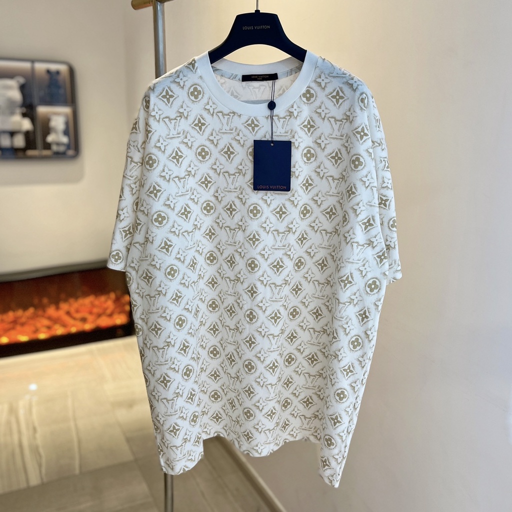Áo Thun Thể Thao Cotton 1V Monogram Thiết Kế Thương Hiệu 23ss Sang Trọng Phong Cách Đường Phố Cho Nam Và Nữ