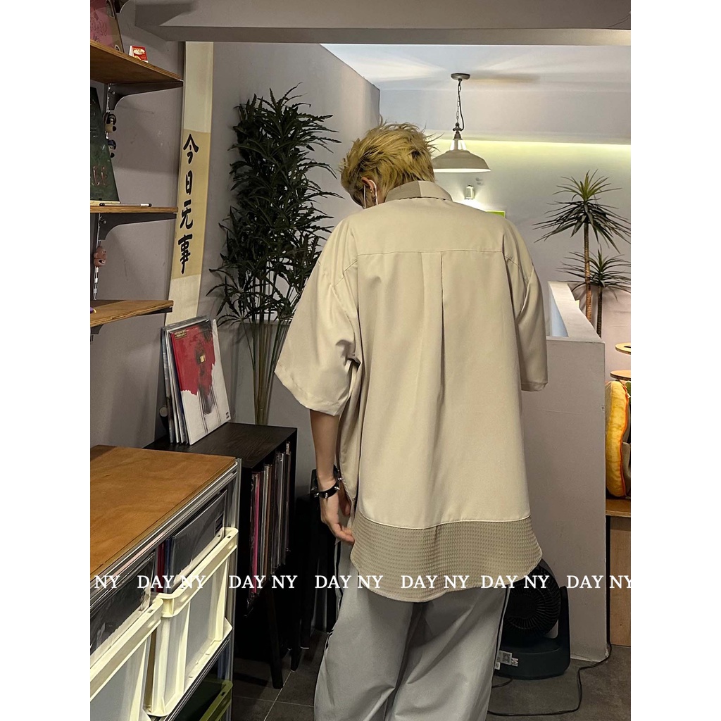 Áo Sơ Mi Tay Ngắn Dáng Rộng Phong Cách Đường Phố Mỹ Thời Trang Mùa Hè Cho Nam Và Nữ
