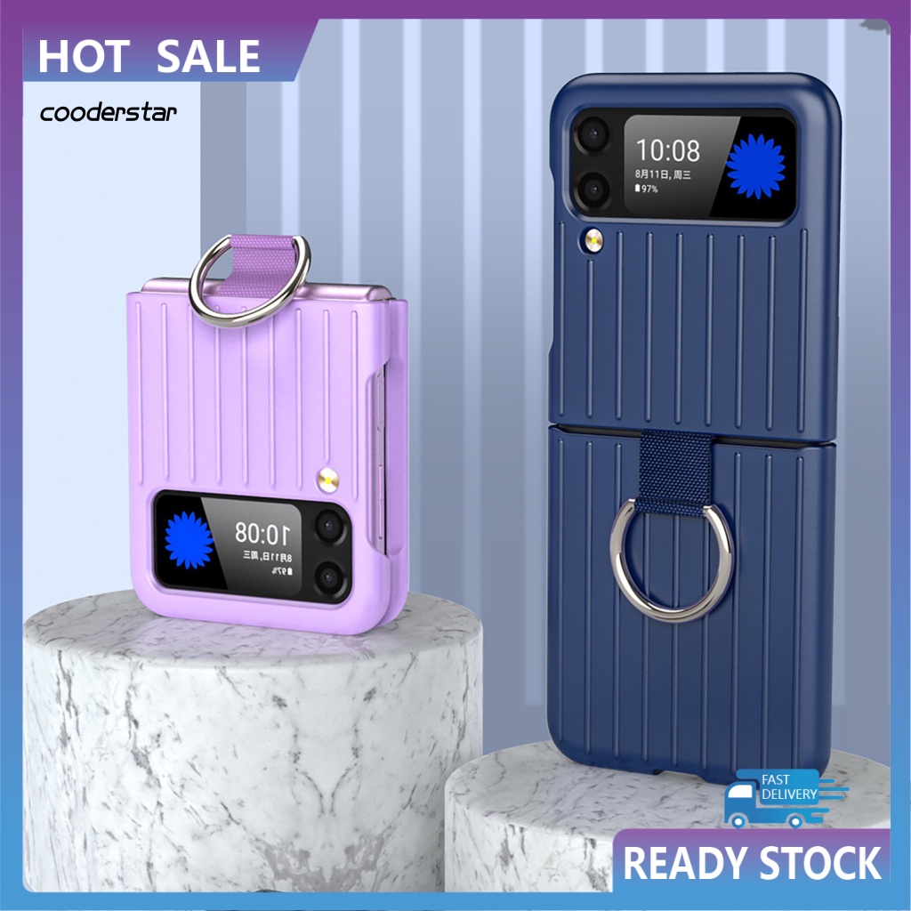 Ốp Điện Thoại Dẻo Kèm Giá Đỡ Nhẫn Chống Sốc Thời Trang Cho Samsung Flip 3