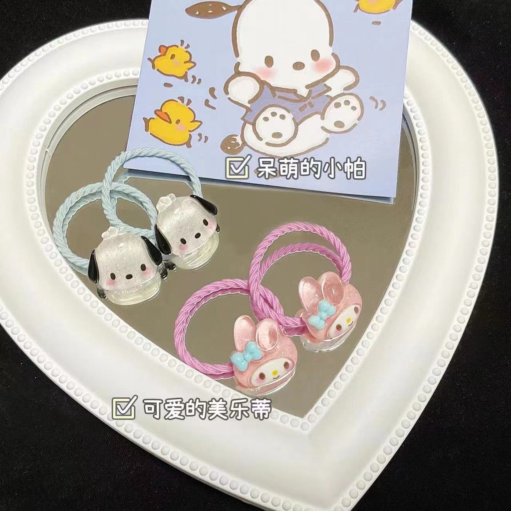 Bộ 2 Dây Buộc Tóc sanrio Bằng Da Dễ Thương h0144