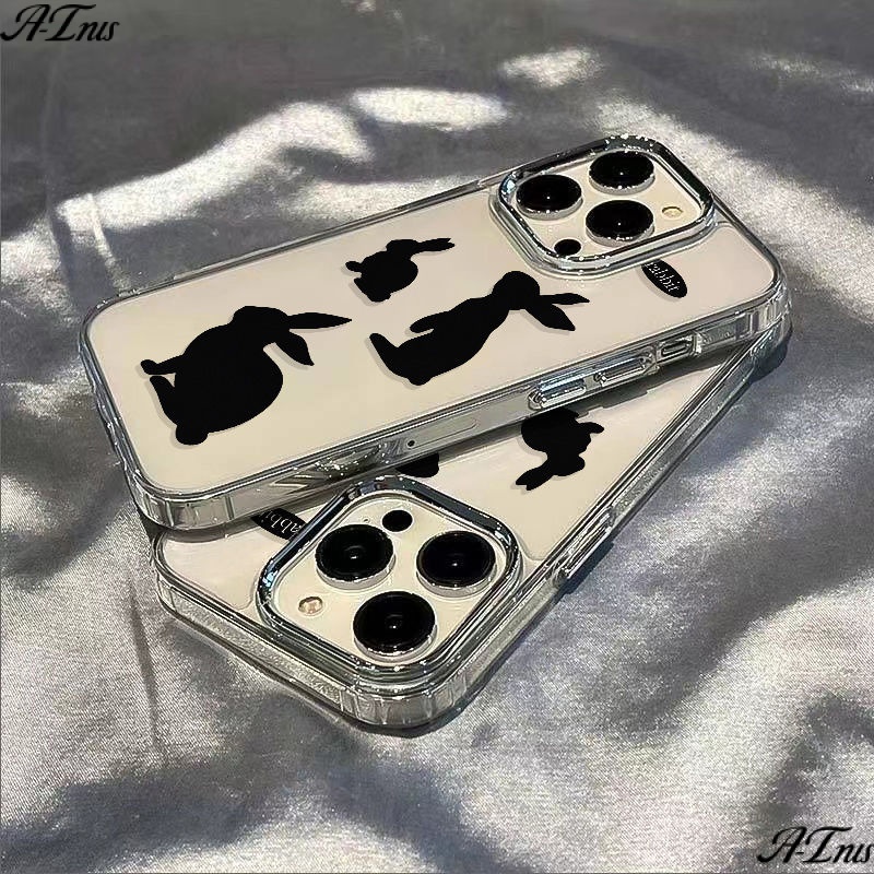 ✅Ốp Điện Thoại Dẻo Họa Tiết Chú Thỏ Đen Dễ Thương Chống Sốc Cho Iphone118 713In / 14proiPhone12plus