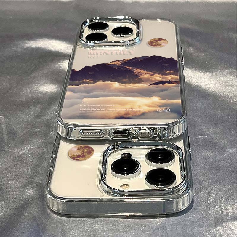 ✅Ốp Điện Thoại Mềm Chống Sốc Họa Tiết Núi Tuyết Cho Iphone 13 7 8 Max 1211 14 Pro