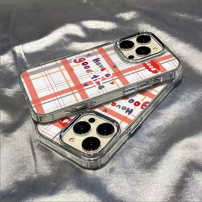 ✅Ốp Điện Thoại Mềm Chống Sốc Họa Tiết Kẻ Sọc Cho Iphone 811 14pro 713 12 / Max Plus