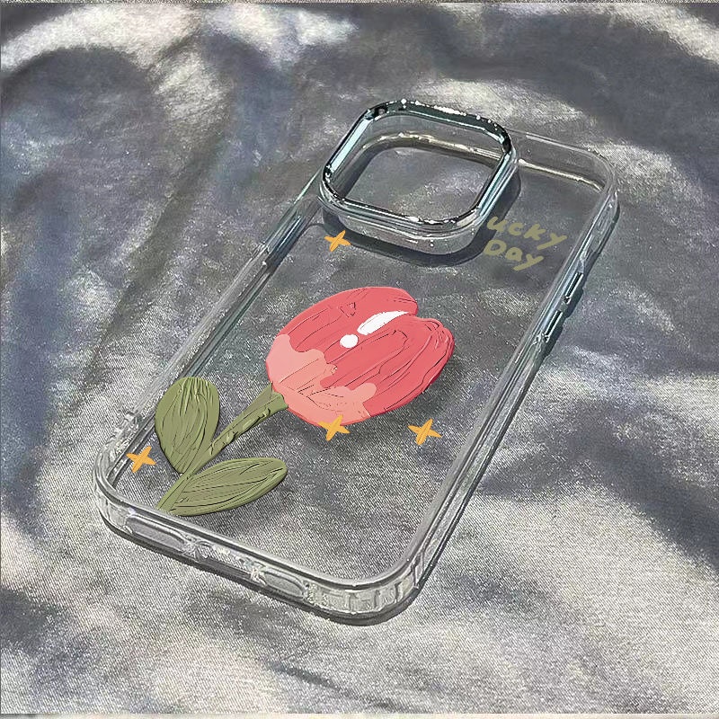 ✅Ốp Điện Thoại Mềm Chống Sốc Họa Tiết Hoa Đơn Giản Cho Iphone 13max / Star 711plus Safflower 8 14proiPhone12