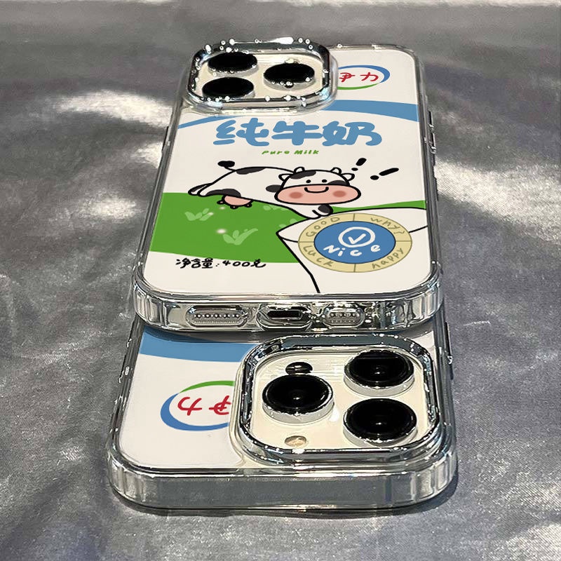 ✅Ốp Điện Thoại Mềm Trong Suốt Họa Tiết Bò Sữa / Không Gian Cho Apple iphone11 xr 13 maxxsx12 14pro