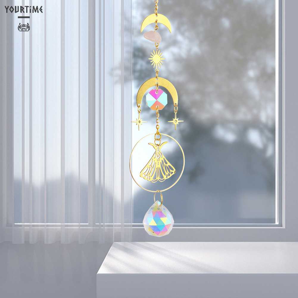 Chuông Gió Pha Lê Hình Bướm Có Đèn Trang Trí Sân Vườn