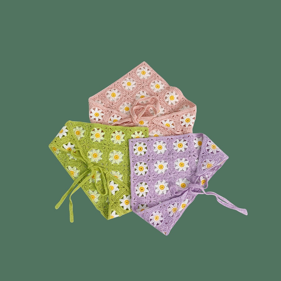 Khăn Choàng Cổ Dệt Kim Hình Tam Giác Khoét Rỗng Phong Cách Hàn Quốc 6 Màu Tùy Chọn Dùng Làm Đạo Cụ Chụp Ảnh Cho Nữ