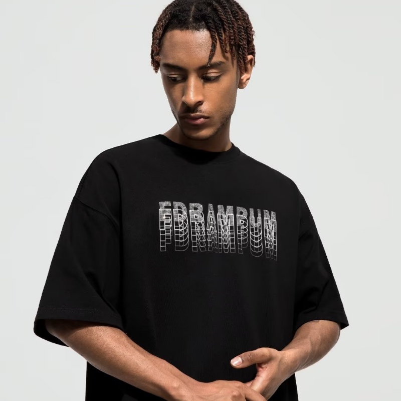 Áo Thun Tay Ngắn Dáng Rộng Đính Đá Phong Cách Đường Phố Mỹ Thời Trang Mùa Hè Cho Nam Và Nữ