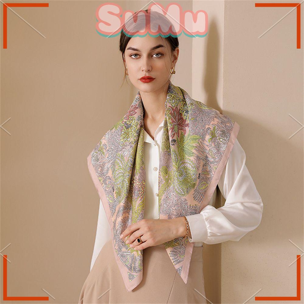 Khăn Quàng Cổ Bằng Lụa Phong Cách Retro Dành Cho Nữ