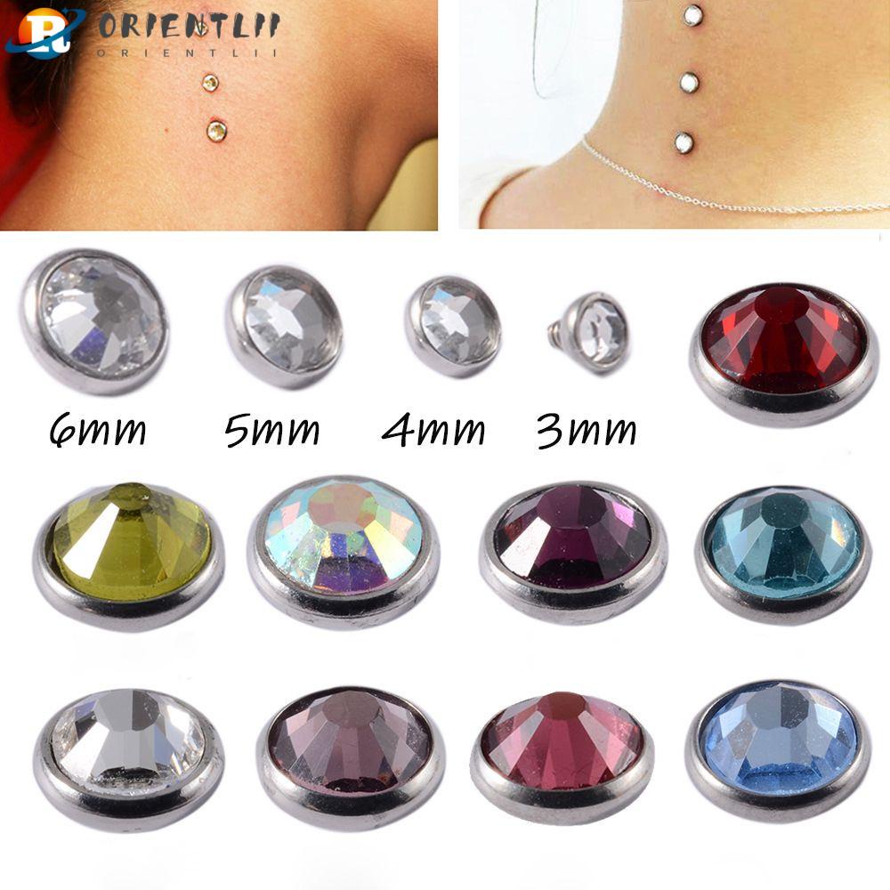 Khuyên Tai Thép Phẫu Thuật Đính Đá CZ 3-5mm|Mỏ Neo Dai Trang Điểm Chuyên Dụng