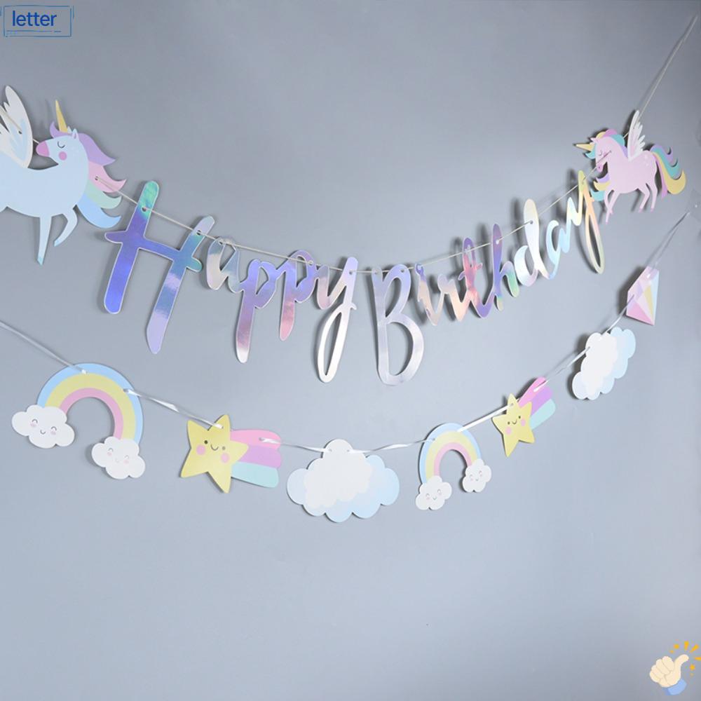 Dây Treo Trang Trí Tiệc Sinh Nhật Chủ Đề Kỳ Lân Dễ Thương