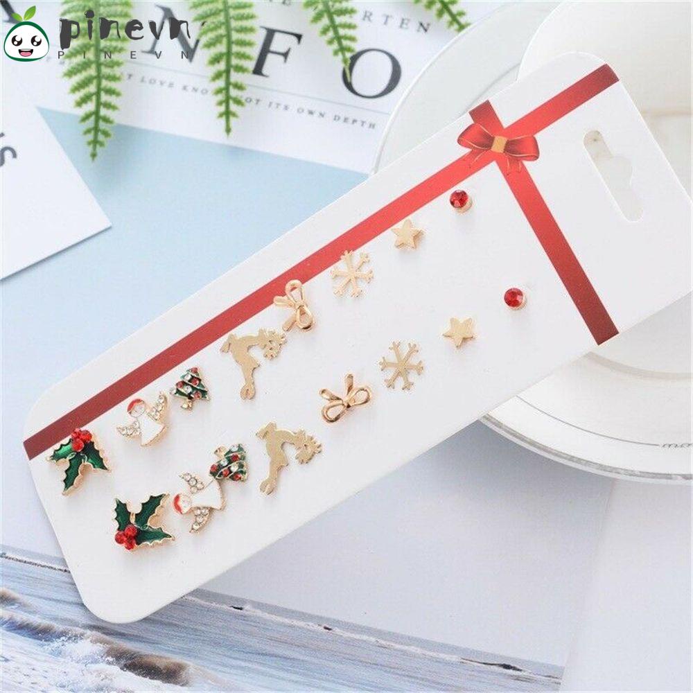 Bông Tai Hình Quả Thông Đính Nơ Xinh Xắn