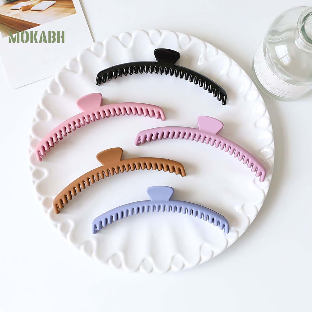 Kẹp Tóc Dạng Cong Hình Cá Mập Màu Trơn Chống Trượt