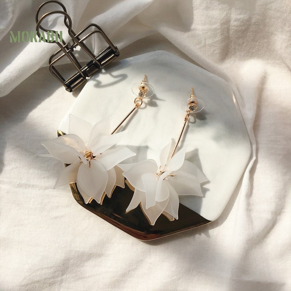 Bông Tai Dáng Dài Hình Cánh Hoa Thời Trang Cho Nữ