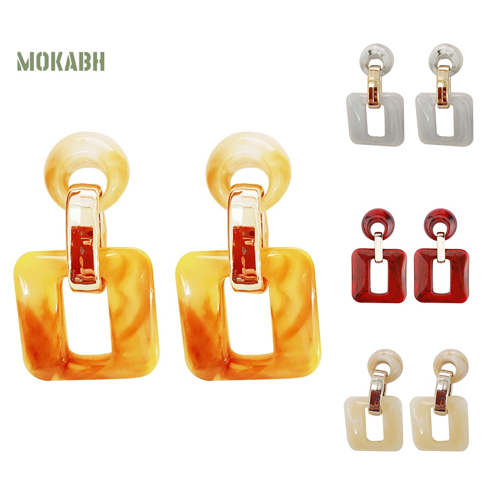 Bông Tai Hình Tròn / Vuông Phong Cách Boho Thời Trang Cho Nữ