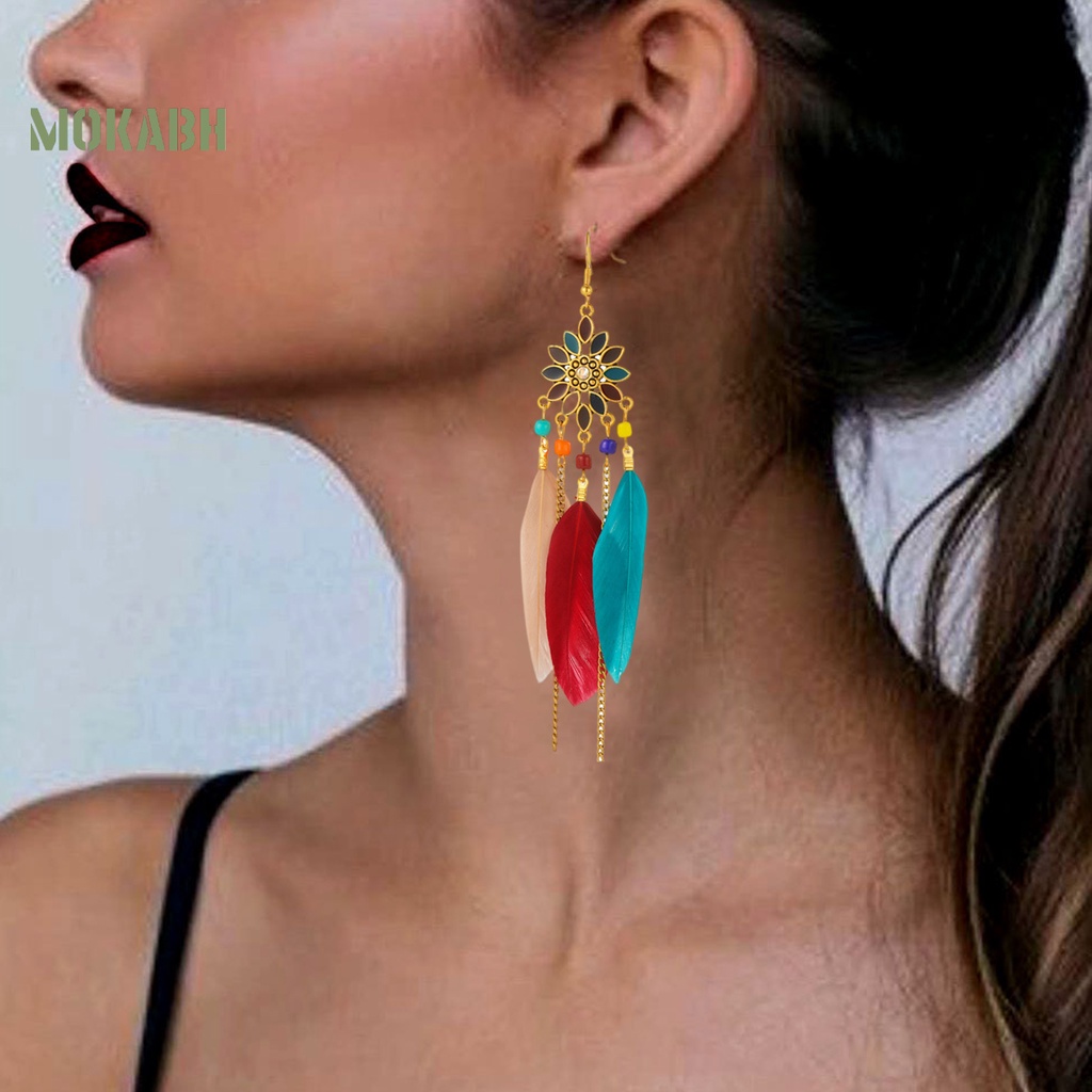 1 Đôi Bông Tai Hợp Kim Dáng Dài Thiết Kế Tinh Tế Dễ Phối Đồ Thời Trang Cho Nữ