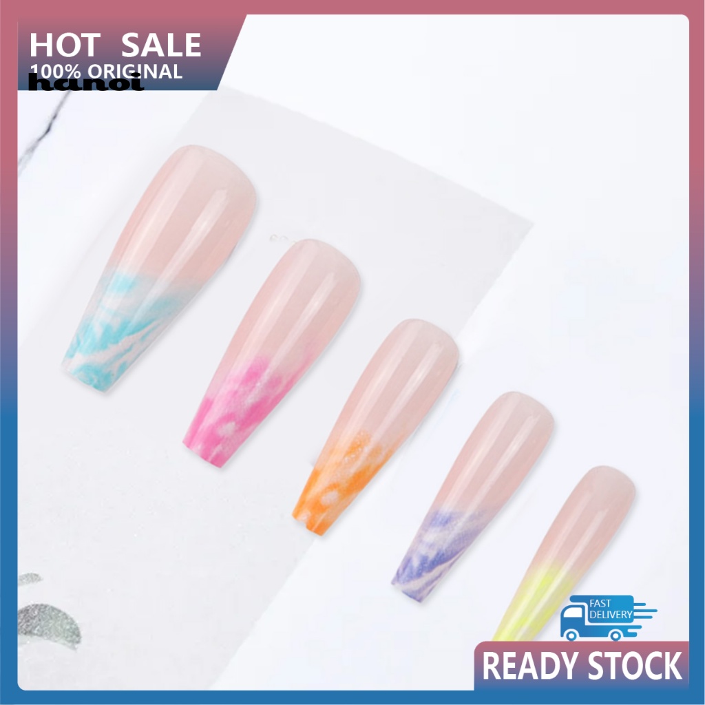 1 Bộ Móng Tay Giả Che Phủ Toàn Diện Lâu Trôi Kèm Keo Dán