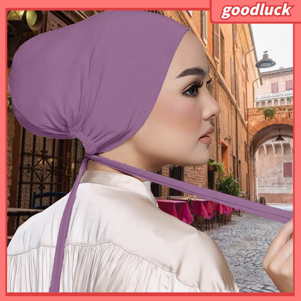Mũ Trùm Đầu Màu Trơn Co Giãn Thoáng Khí Chống Trượt Một Kích Thước Cho Nữ