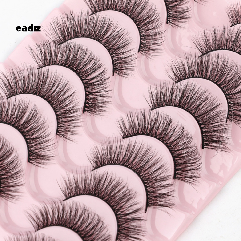 Set 10 Cặp Lông Mi Giả Cong Dày 7D Tự Nhiên Handmade Dành Cho Trang Điểm Mắt