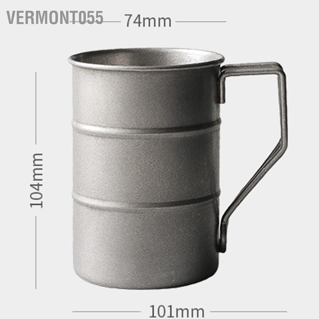 Vermont055 Cốc bia 304 Thép không gỉ Phong cách Retro Hình dạng tre tròn cắm trại cho trong nhà ngoài trời