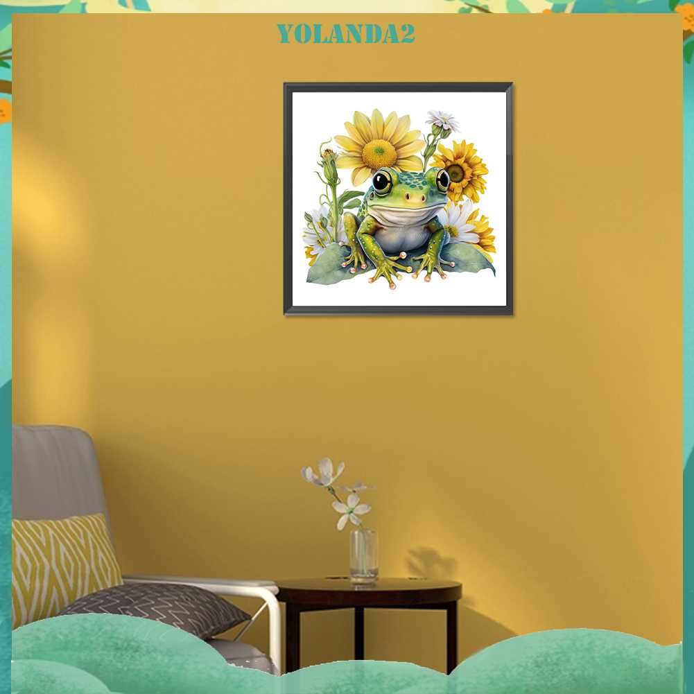 Tranh Đính Đá Kim Cương Toàn Bộ 5D DIY Hình Vẽ Hoa Hướng Dương / Ếch