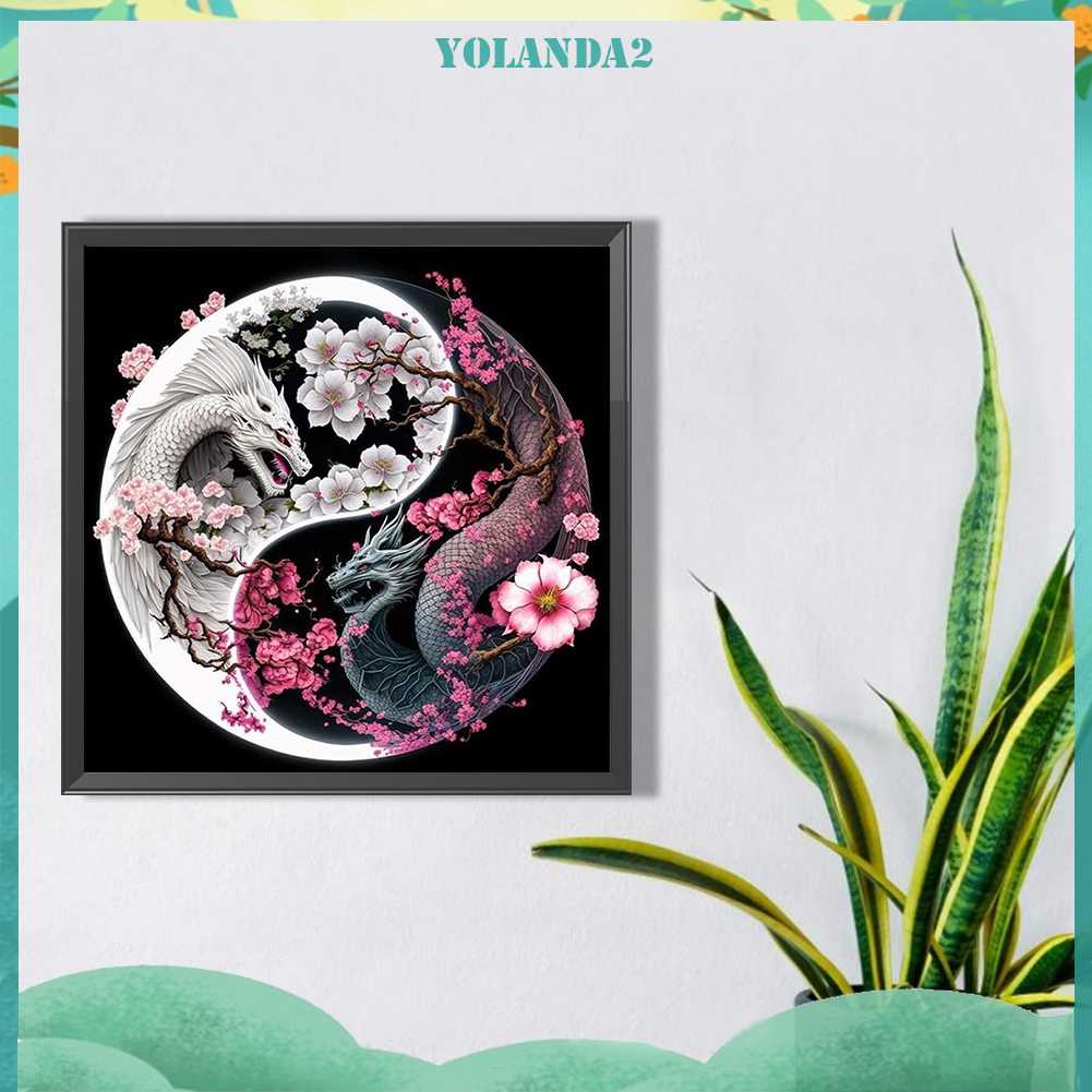 Tranh Đính Đá Kim Cương Toàn Bộ 5D DIY Hình Biểu Tượng Âm Dương