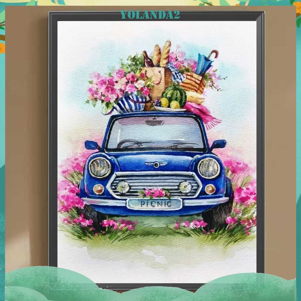 Tranh Đính Đá Kim Cương Toàn Bộ 5D DIY Hình Vẽ Hoa Trang Trí Nhà Cửa Xe Hơi