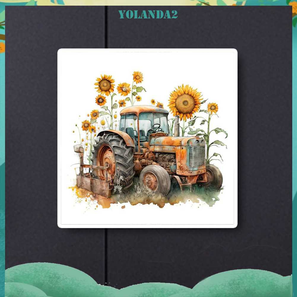 Tranh Đính Đá Kim Cương Toàn Bộ 5D DIY Hình Vẽ Máy Kéo Hoa Hướng Dương