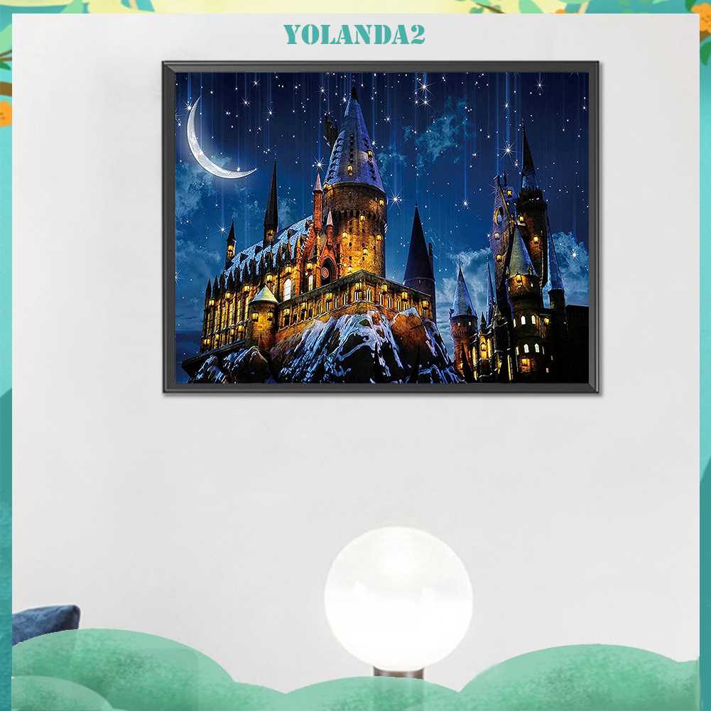 Tranh Đính Đá Kim Cương Toàn Bộ 5D DIY Hình Lâu Đài