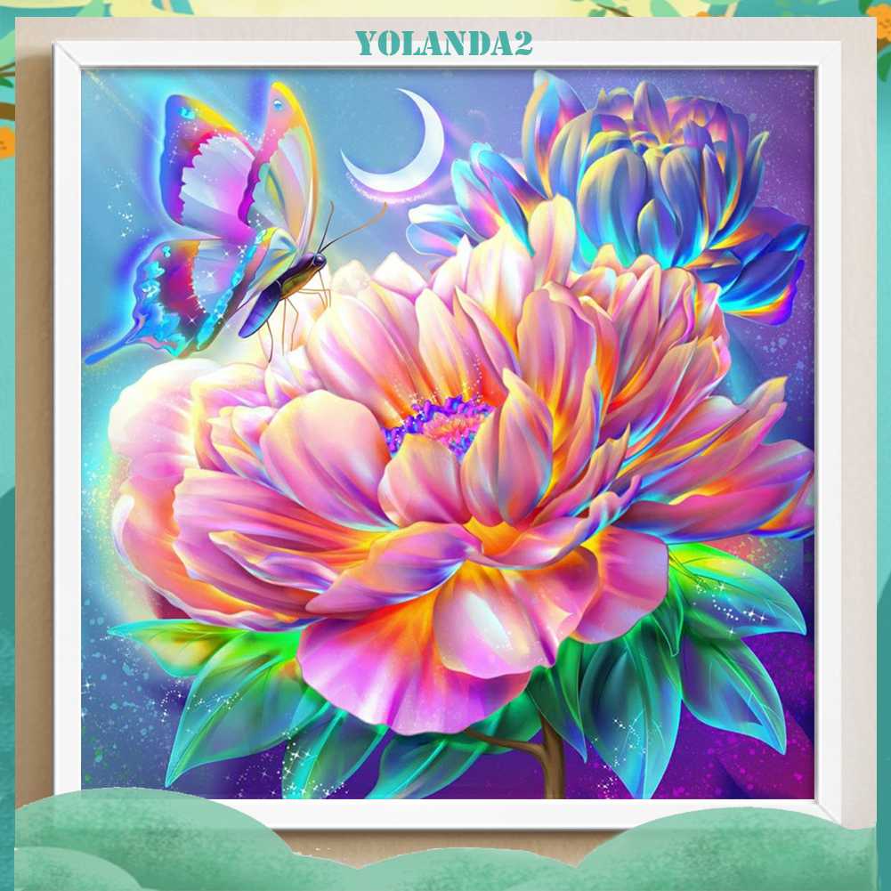 Tranh Đính Đá Kim Cương Toàn Bộ 5D DIY Hình Vẽ Hoa Trang Trí Nhà Cửa