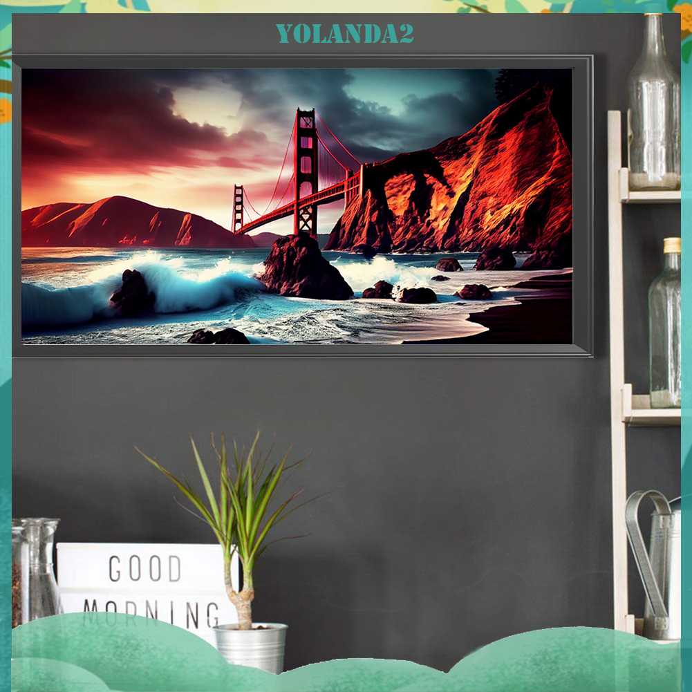 Tranh Đính Đá Kim Cương Toàn Bộ 5D DIY Hình Cây Cầu