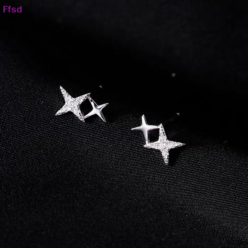 {Ffsd} Bông Tai Xỏ Hình Ngôi Sao Bốn Cánh Lãng Mạn Dễ Thương Làm Quà Tặng Thời Trang Cho Nữ