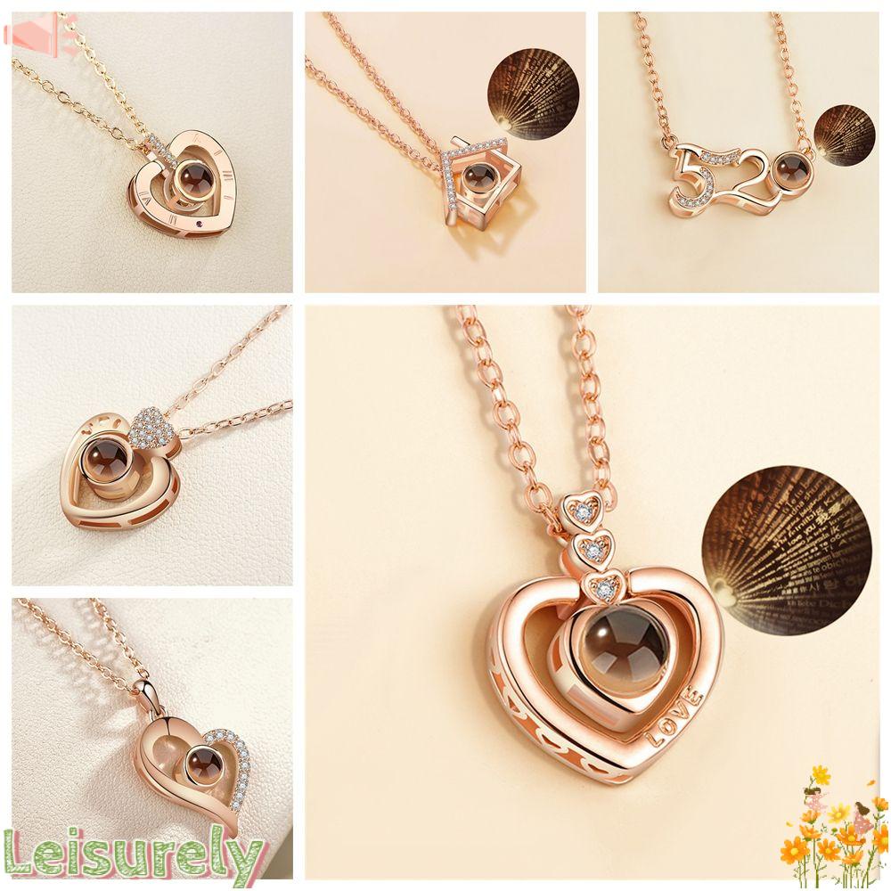 Vòng cổ Mặt Máy Chiếu Chữ I love You Phong Cách Boho Lãng Mạn Thời Trang