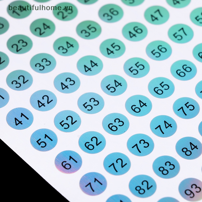 Set 1-500 Nhãn Dán Đánh Dấu Số Laser Trang Trí Móng Nghệ Thuật