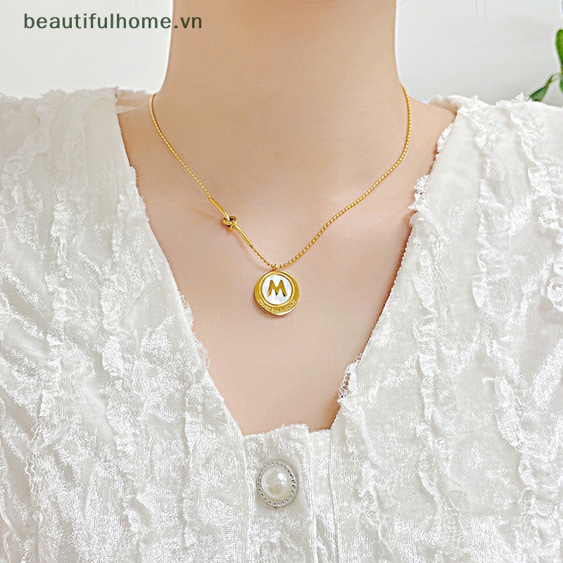 Vòng cổ Mặt Chữ Bằng Thép Không Gỉ Thời Trang Cho Nữ