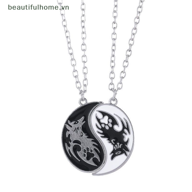 [beautifulhome] Vòng cổ Mặt Hình Rồng Hai Cánh Hoa Âm Dương Bằng Hợp Kim Làm Quà Tặng Sinh Nhật Thời Trang [beauty]