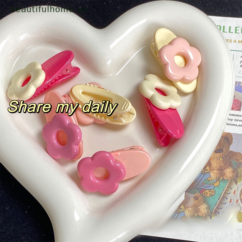 [beautifulhome] Kẹp Tóc Mái Vịt Màu Hồng Hoa Phong Cách Ins Ngọt Ngào Cho Nữ [Đẹp Mắt]