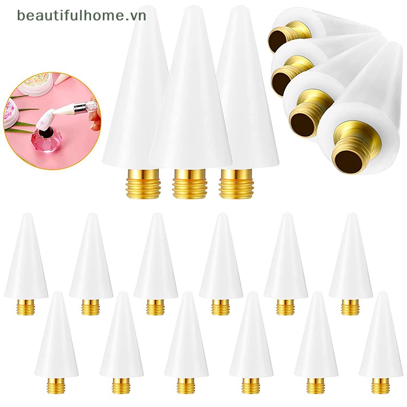 Set 5 Đầu Bút Sáp Chấm Bi Đính Đá Trang Trí Móng Tay Có Thể Thay Thế
