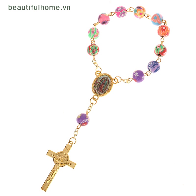 [beautifulhome] Mặt Dây Chuyền Nhẫn Đeo Ngón Tay Baptist Phụ Kiện Hạt Rosary Cho Đạo Giáo [beauty]