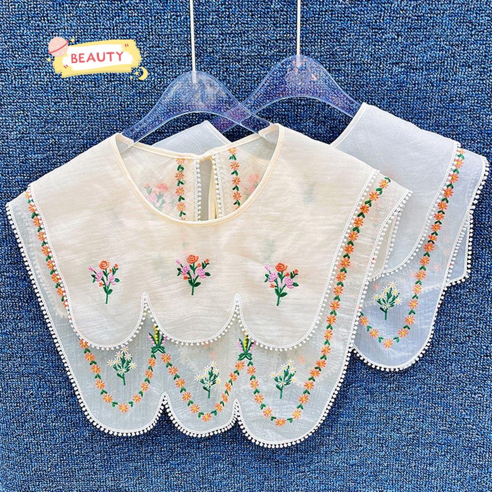 Cổ Áo Sơ Mi Giả Thêu Hoa Đa Năng Thời Trang Cho Nữ