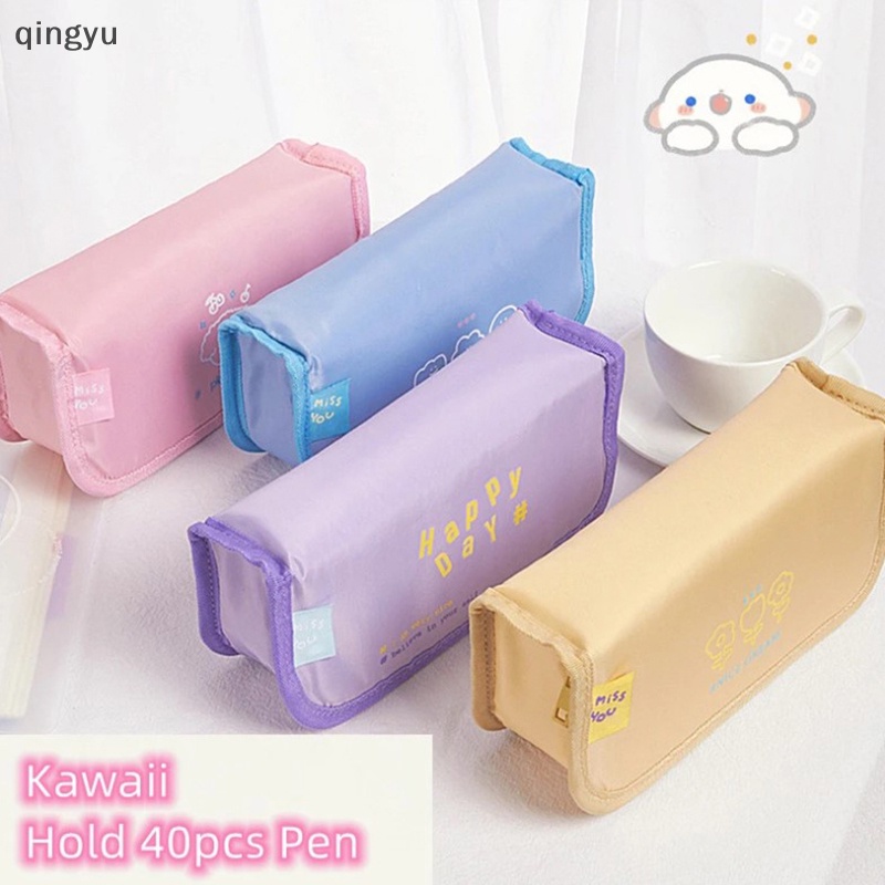 Túi Đựng Bút Bằng Vải Sức Chứa Lớn Họa Tiết Hoạt Hình Phong Cách Hàn Quốc Dễ Thương Cho Học Sinh