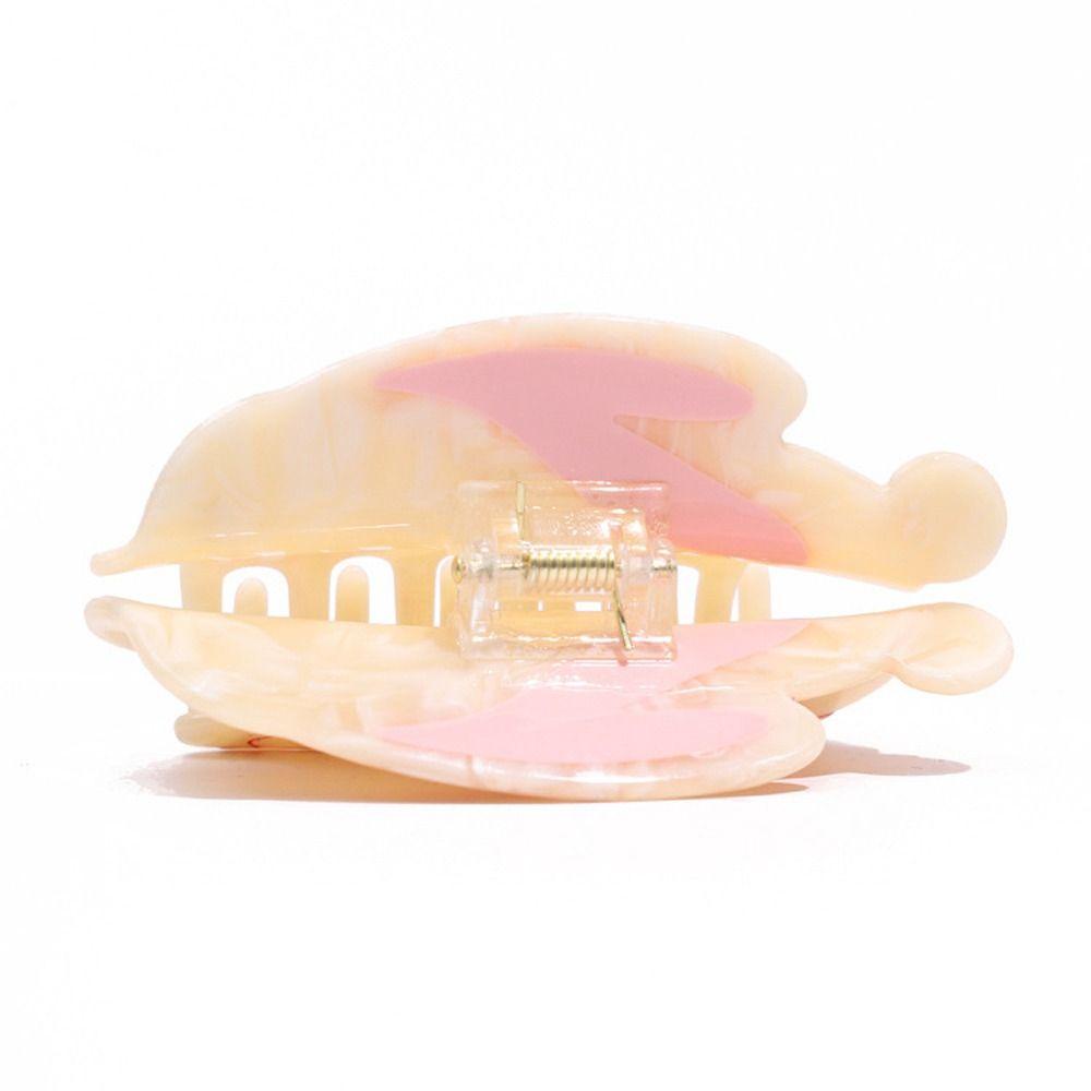 BACK2LIFE Acetate Kẹp Tóc Đuôi Ngựa Cỡ Lớn In Họa Tiết Hình Học / Cá Mập Phong Cách Hàn Quốc Dễ Thương Thời Trang Cho