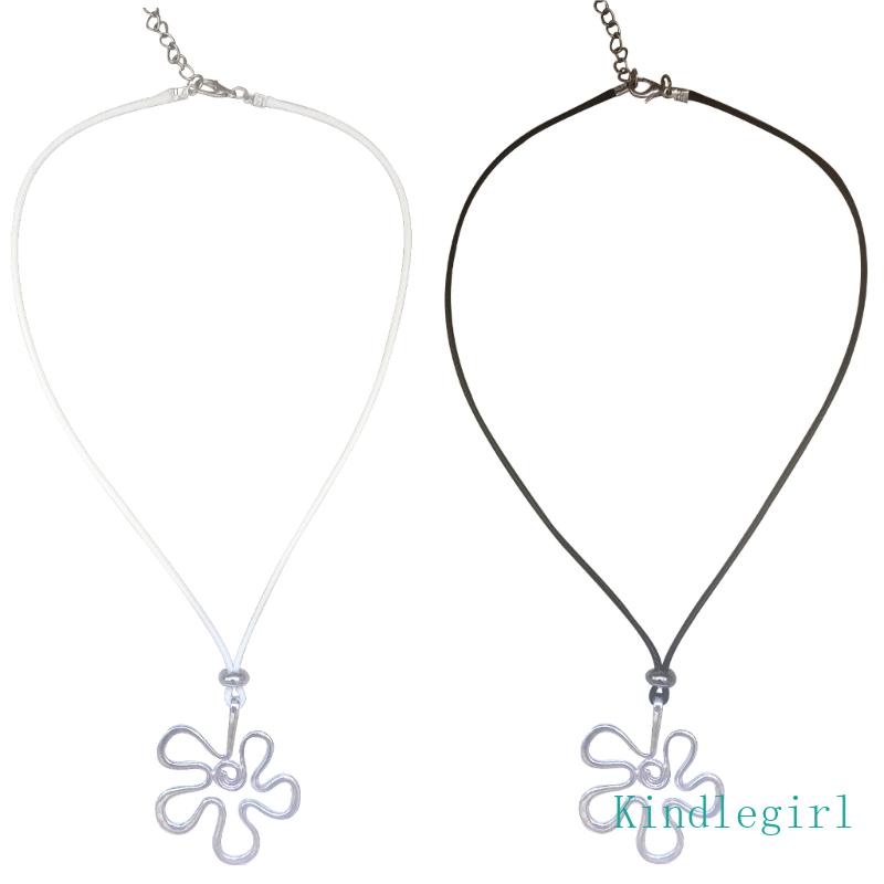 Vòng Cổ Choker Dây Da Mặt Hoa Rỗng Phong Cách Bohemian Thanh Lịch