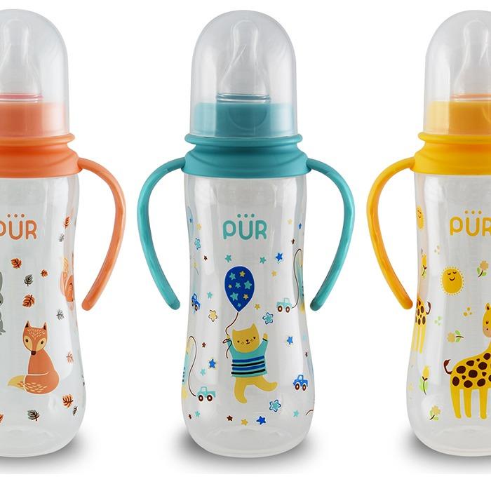 PURE NATURE - BÌNH SỮA PP CỔ THƯỜNG CÓ QUAI PUR 250ML