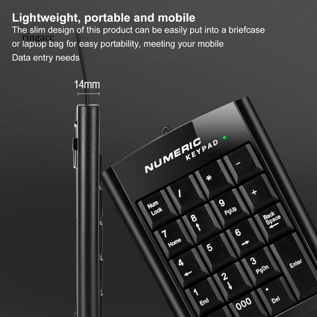 Bàn Phím Số Mini 19 Phím Có Dây Không Gây Tiếng Ồn Dùng Cho Văn Phòng