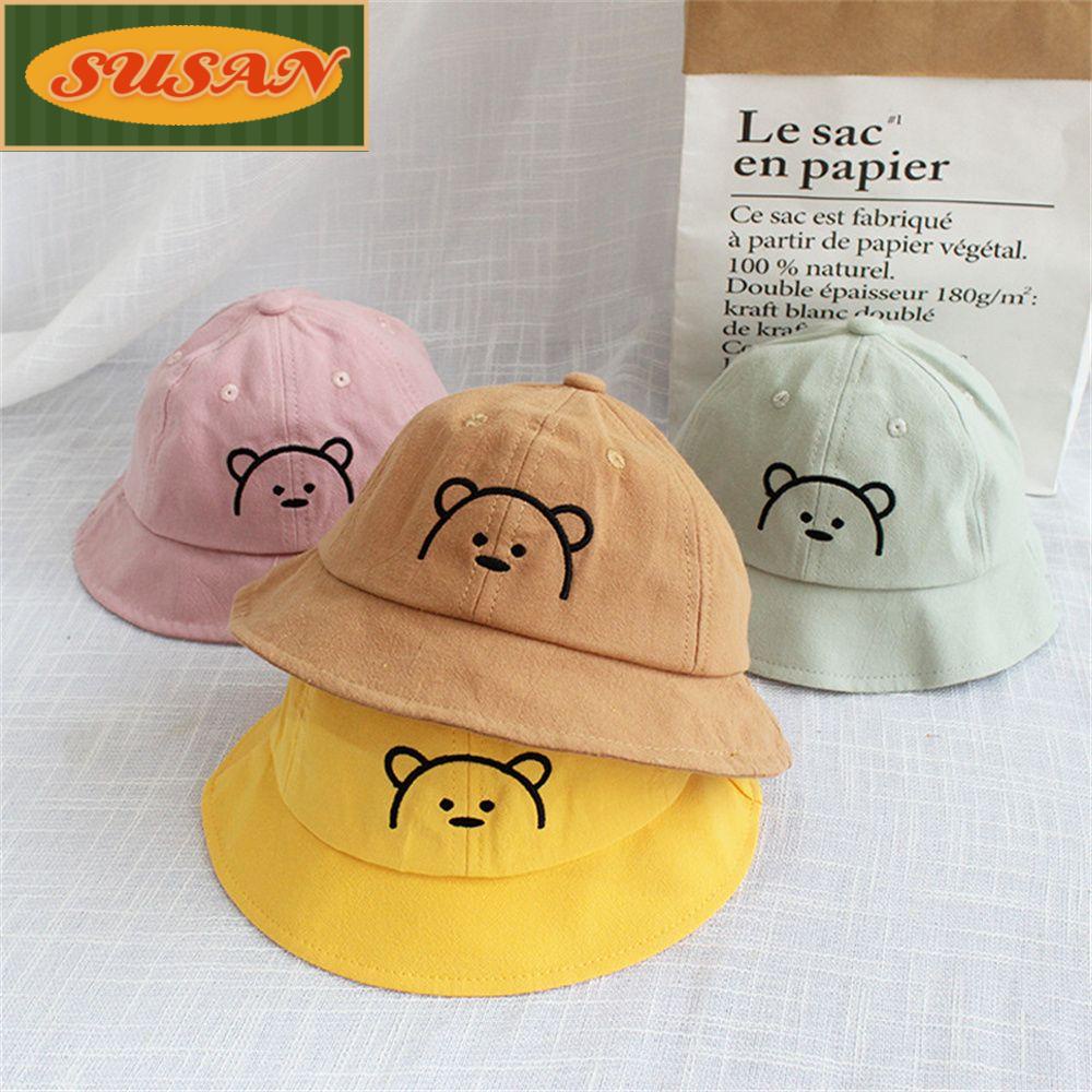 Nón Bucket Chất Liệu Cotton Họa Tiết Hoạt Hình Thời Trang Xuân Hè Cho Bé