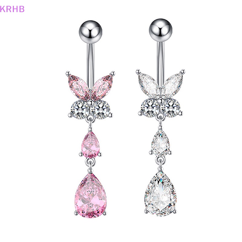 Khuyên Rốn Mặt Hình Bướm Đính Đá Zircon Thời Trang Cho Nữ Mới