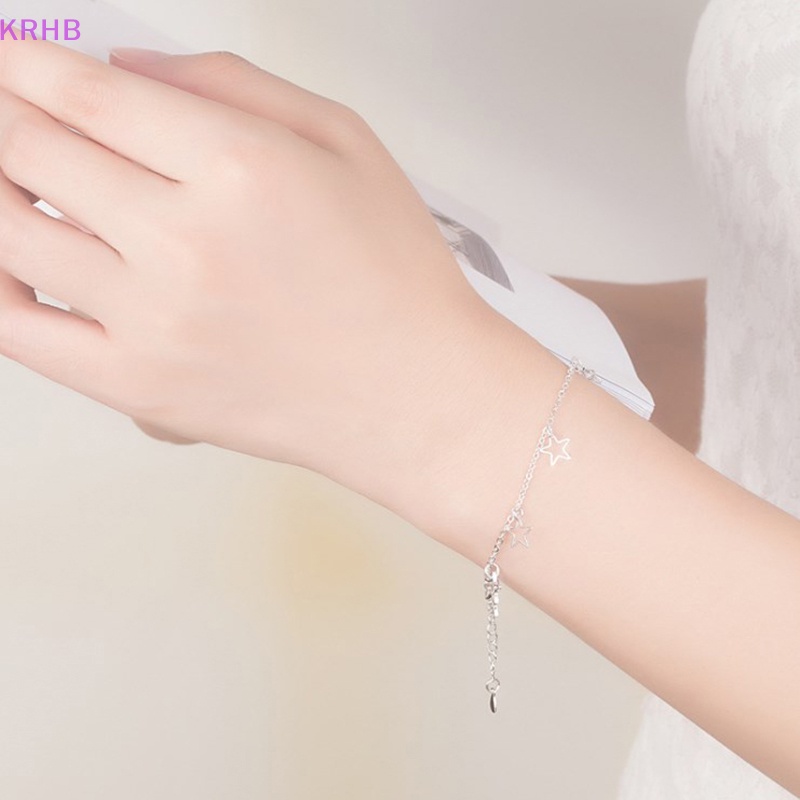 Vòng Tay Mạ Bạc Hình Ngôi Sao Năm Cánh Thời Trang Cho Nữ Mới