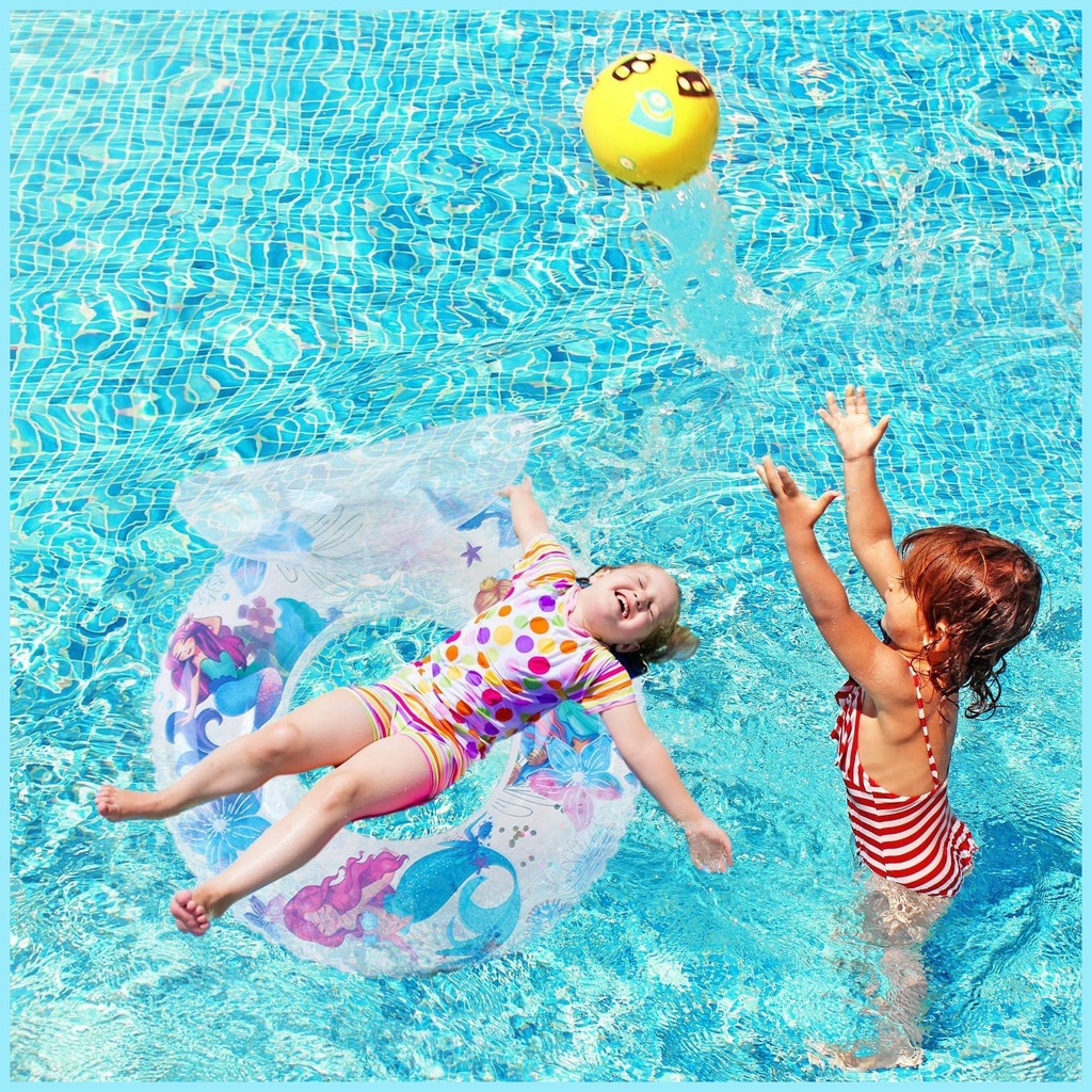 Phao Bơi Bơm Hơi Kiểu Hoạt Hình Dễ Thương Trong Suốt Chống Rách Tiện Dụng