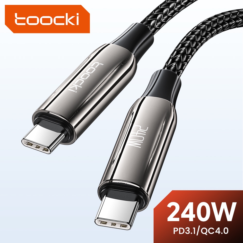 Cáp Sạc Toocki 240W / 6A Type C Sang Type C PD3.1 QC 4.0 Sạc Nhanh Cho Laptop / Máy Tính Bảng / Điện Thoại